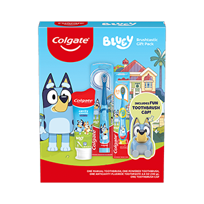 Bộ quà tặng Bluey Colgate® Kids, 1 Bàn chải đánh răng điện, 1 Bàn chải đánh răng thường, Kem đánh răng