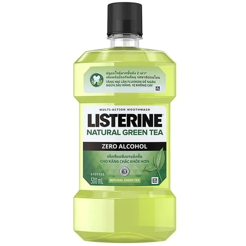 Nước súc miệng thảo dược Listerine Natural Green Tea