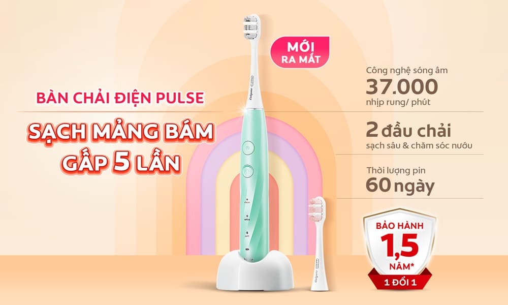 Bàn chải điện Colgate PULSE làm sạch mảng bám gấp 5 lần